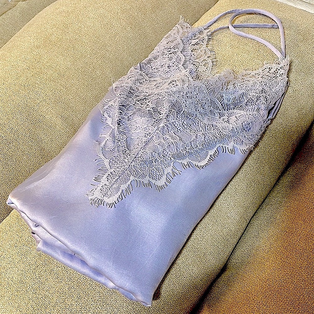 𝗡𝗪𝗧 ASTR THE LABEL periwinkle lilac eyelash lotus lace thong bodysuit M or S new